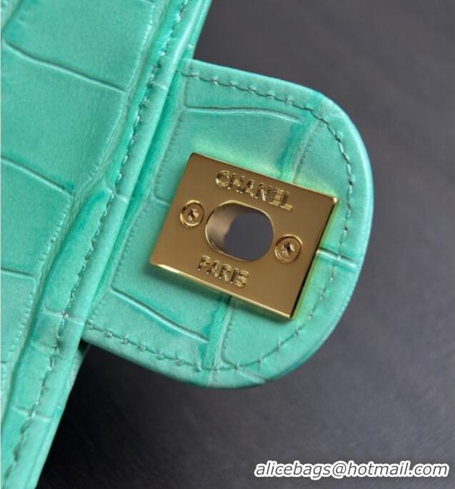 Classic Specials Chanel Crocodile Embossed Calfskin Flap Bag AS6340 Green 2026