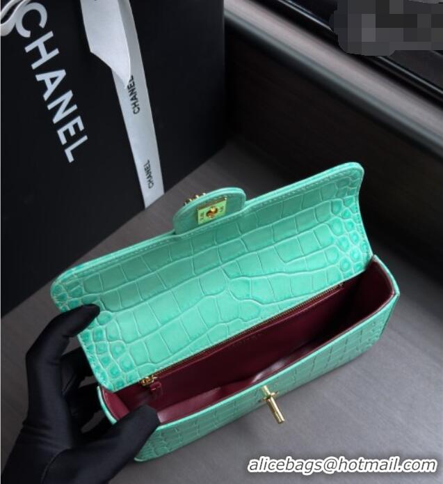 Classic Specials Chanel Crocodile Embossed Calfskin Flap Bag AS6340 Green 2026