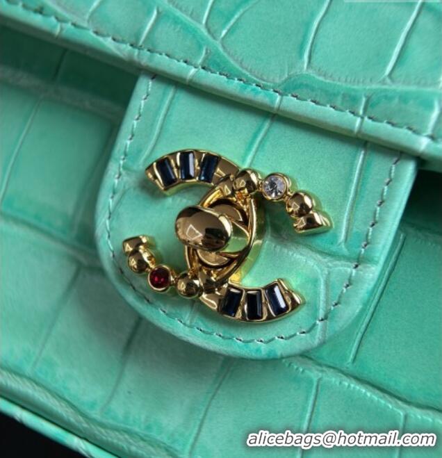 Classic Specials Chanel Crocodile Embossed Calfskin Flap Bag AS6340 Green 2026