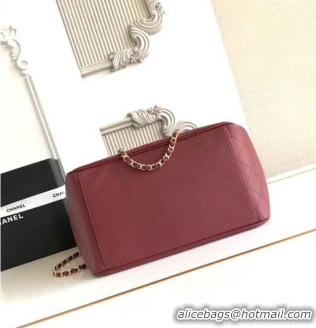 Famous Brand Chanel Small Tote Bag in Calfskin AS6200 Burgundy 2026
