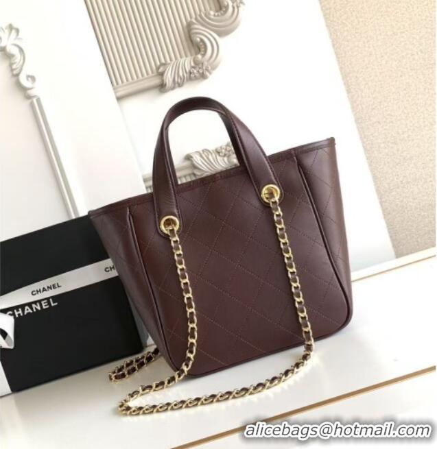 Market Sells Chanel Mini Tote Bag in Calfskin AS6199 Dark Brown 2026