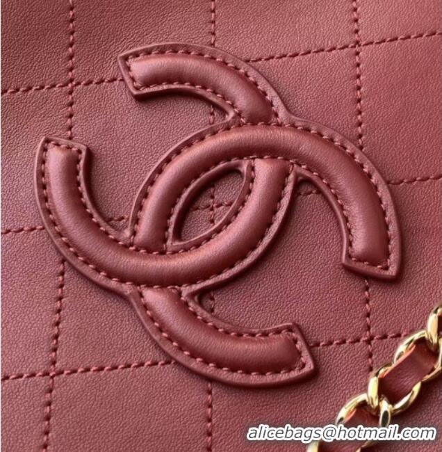 New Fashion Chanel Mini Tote Bag in Calfskin AS6199 Burgundy 2026