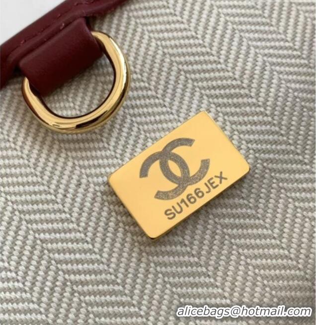New Fashion Chanel Mini Tote Bag in Calfskin AS6199 Burgundy 2026