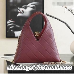 Famous Brand Chanel Calfskin Tote Bag AS6390 Burgundy 2026