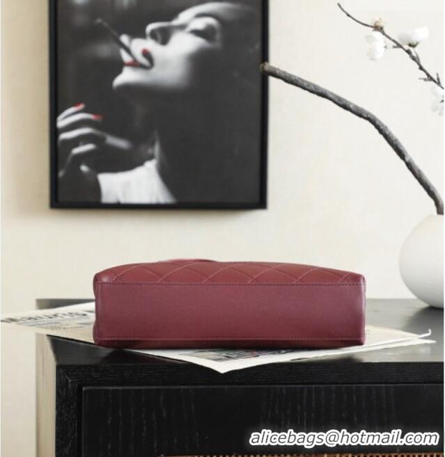 Famous Brand Chanel Calfskin Tote Bag AS6390 Burgundy 2026