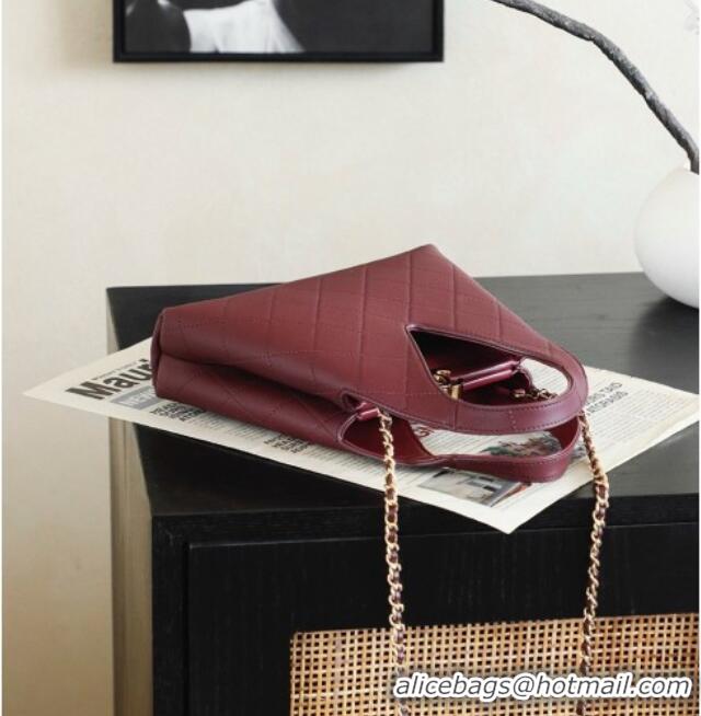 Famous Brand Chanel Calfskin Tote Bag AS6390 Burgundy 2026