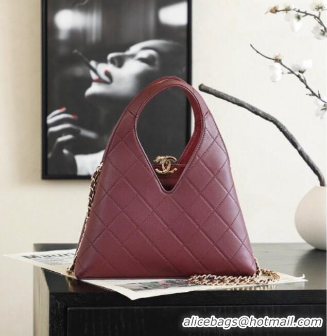 Famous Brand Chanel Calfskin Tote Bag AS6390 Burgundy 2026