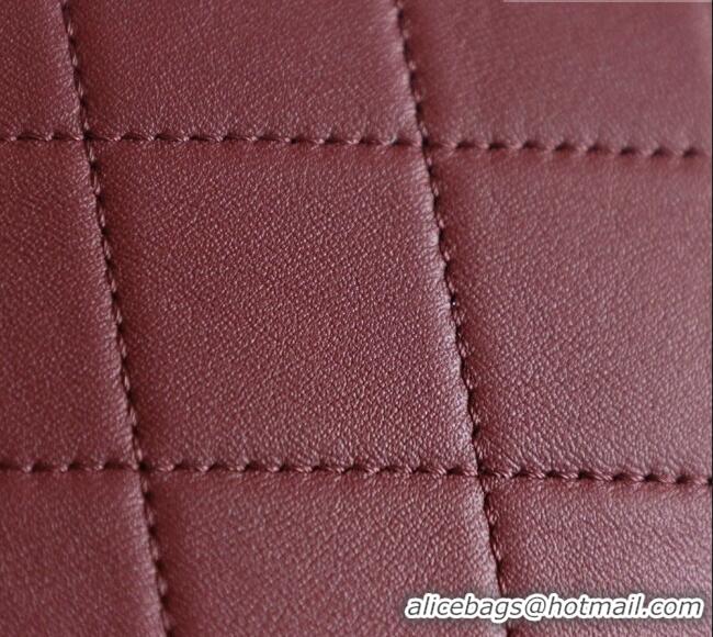 Famous Brand Chanel Calfskin Tote Bag AS6390 Burgundy 2026