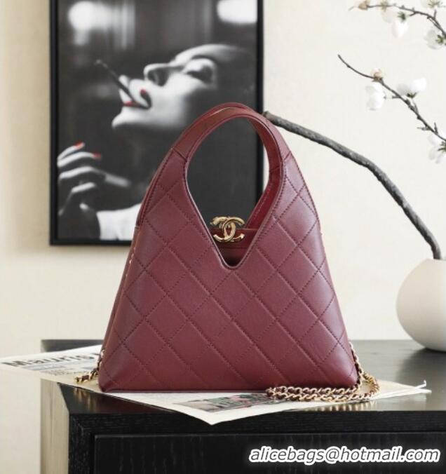 Famous Brand Chanel Calfskin Tote Bag AS6390 Burgundy 2026