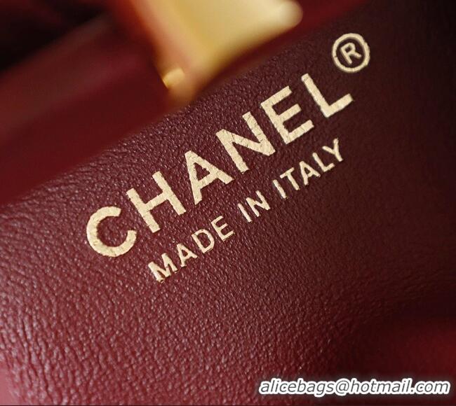 Famous Brand Chanel Calfskin Tote Bag AS6390 Burgundy 2026