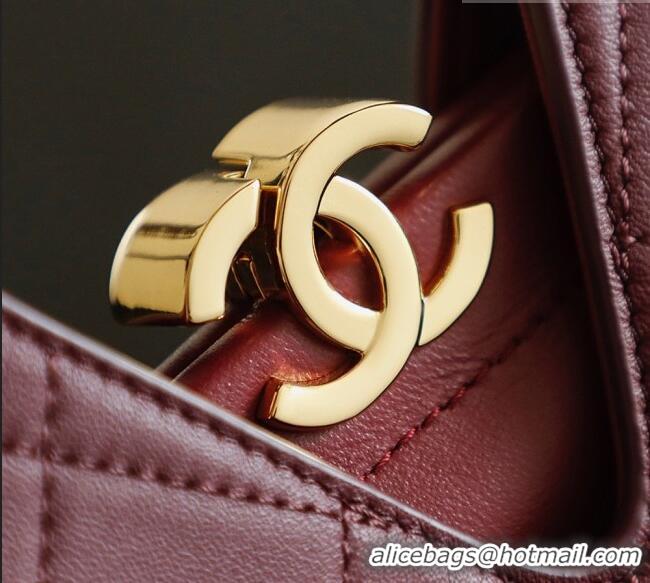 Famous Brand Chanel Calfskin Tote Bag AS6390 Burgundy 2026