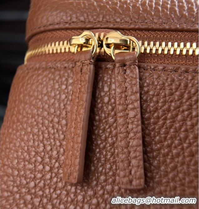 Best Grade Chanel Small Vanity with chain/Grained Calfskin AP5346 Brown 2026