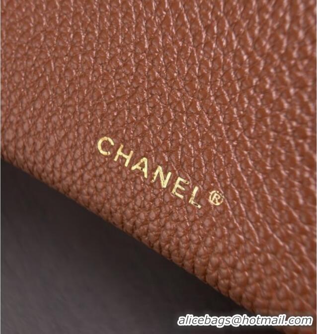 Best Grade Chanel Small Vanity with chain/Grained Calfskin AP5346 Brown 2026