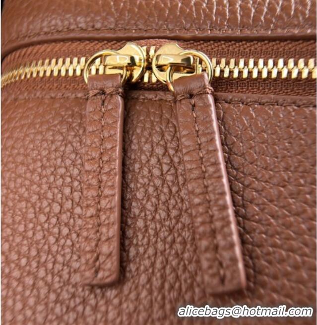 Free Shipping Chanel Large Vanity with chain/grained calfskin AP5347 Brown 2026
