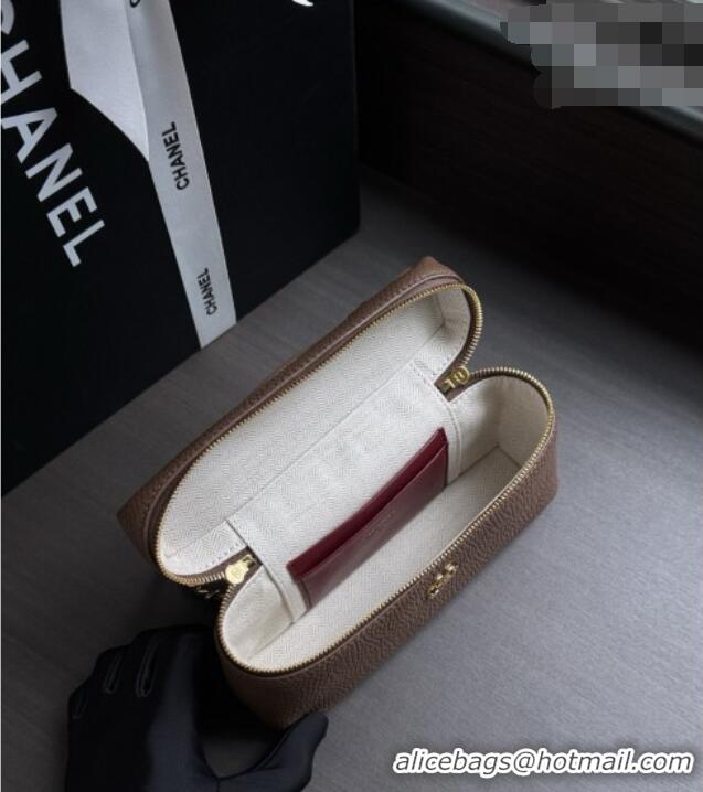 Best Grade Chanel Small Vanity with chain/Grained Calfskin AP5346 Grey 2026