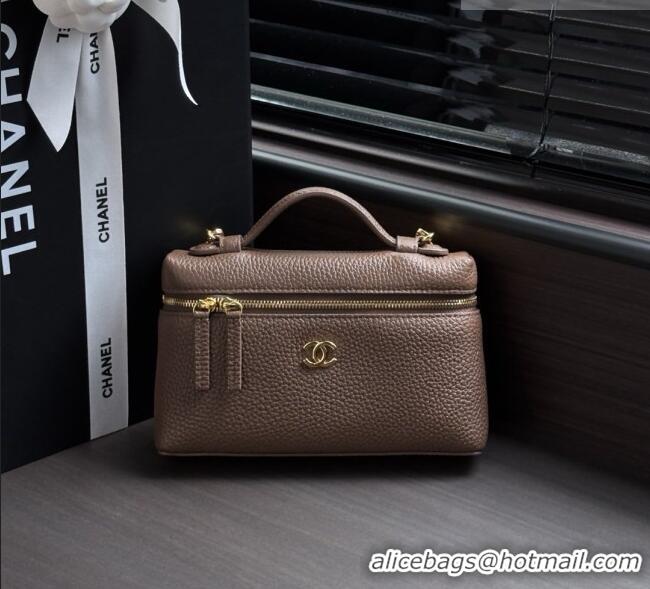 Best Grade Chanel Small Vanity with chain/Grained Calfskin AP5346 Grey 2026