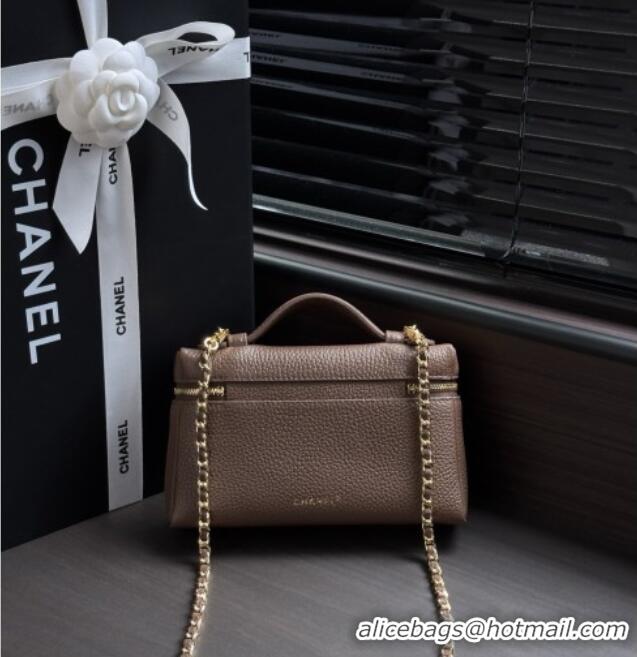 Best Grade Chanel Small Vanity with chain/Grained Calfskin AP5346 Grey 2026