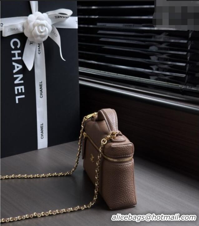Best Grade Chanel Small Vanity with chain/Grained Calfskin AP5346 Grey 2026