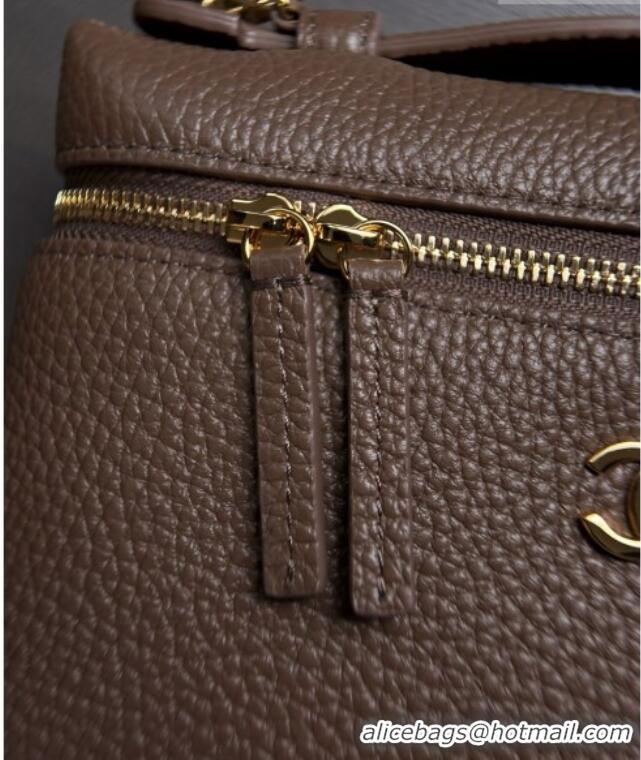 Best Grade Chanel Small Vanity with chain/Grained Calfskin AP5346 Grey 2026