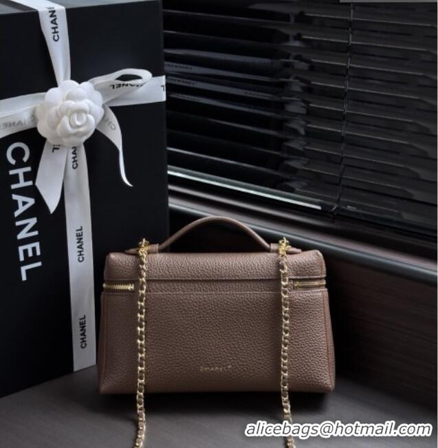 Buy Fashionable Chanel Large Vanity with chain/grained calfskin AP5347 Grey 2026