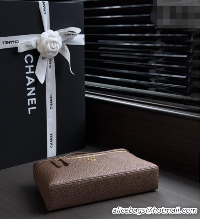 Buy Fashionable Chanel Large Vanity with chain/grained calfskin AP5347 Grey 2026