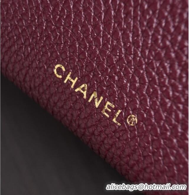 Luxury Cheap Chanel Small Vanity with chain/Grained Calfskin AP5346 Burgundy 2026