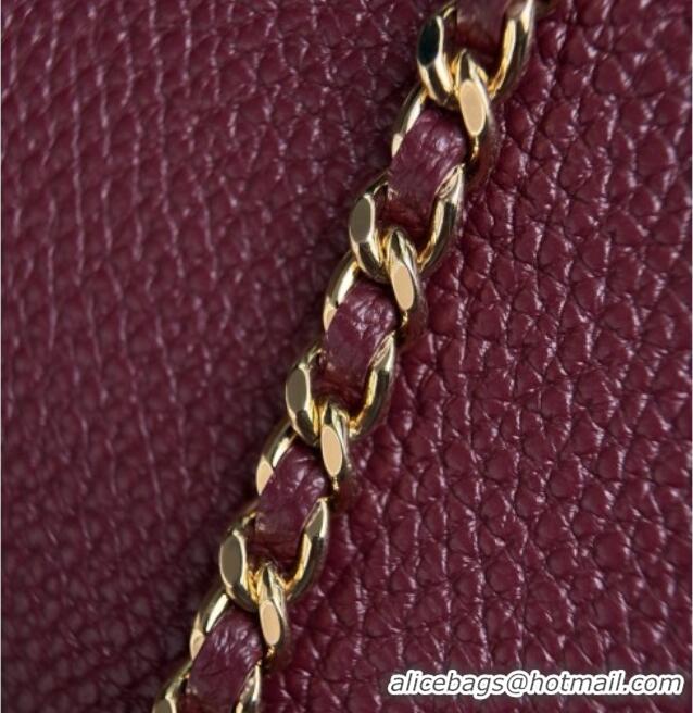 Luxury Cheap Chanel Small Vanity with chain/Grained Calfskin AP5346 Burgundy 2026