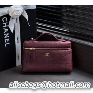 Original Cheap Chanel Large Vanity with chain/grained calfskin AP5347 Burgundy 2026