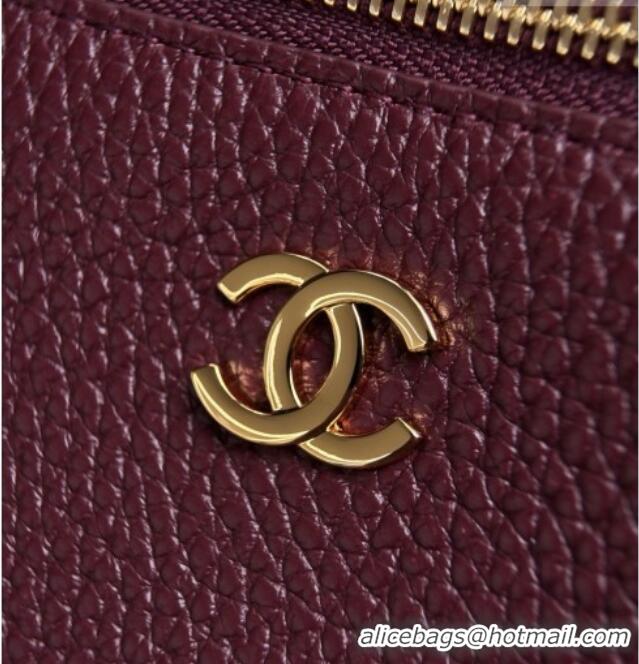 Original Cheap Chanel Large Vanity with chain/grained calfskin AP5347 Burgundy 2026