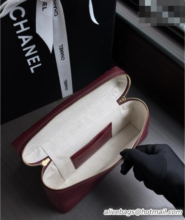 Original Cheap Chanel Large Vanity with chain/grained calfskin AP5347 Burgundy 2026