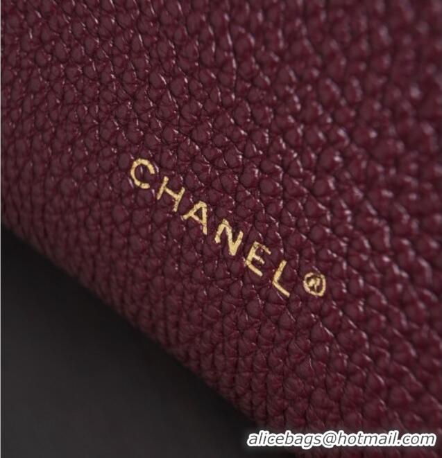 Original Cheap Chanel Large Vanity with chain/grained calfskin AP5347 Burgundy 2026