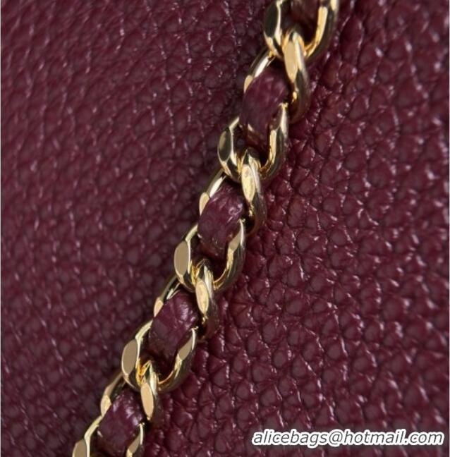 Original Cheap Chanel Large Vanity with chain/grained calfskin AP5347 Burgundy 2026