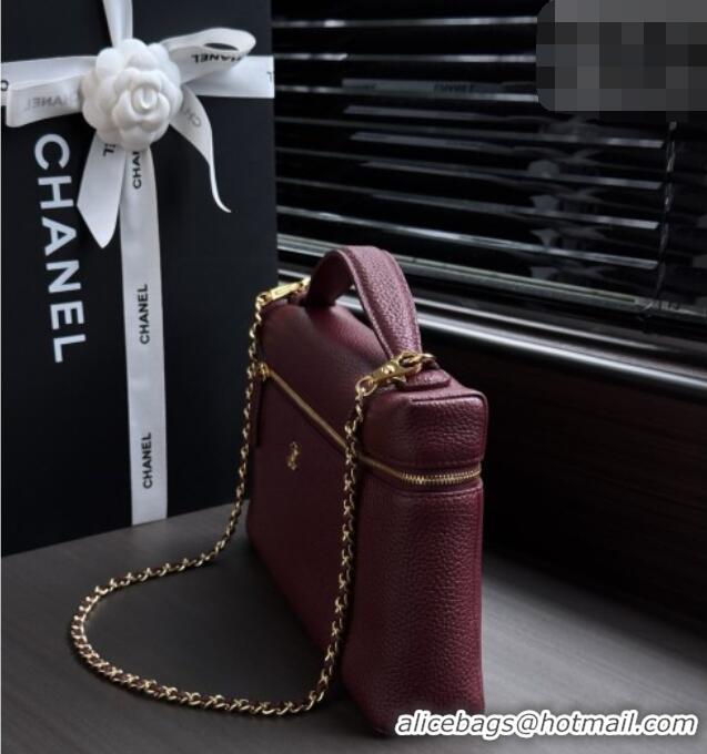 Luxury Discount Chanel Classic Vanity Bag in Grained Calfskin AS6473 Burgundy 2026