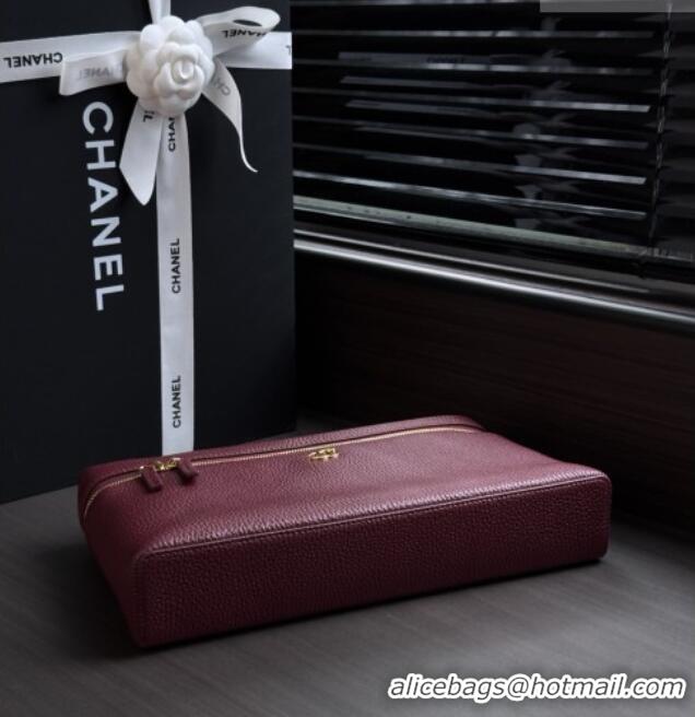 Luxury Discount Chanel Classic Vanity Bag in Grained Calfskin AS6473 Burgundy 2026