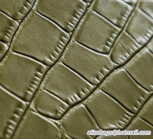 Top Quality Chanel Maxi Flap Bag in Crocodile Pattern Calfskin AS6233 Green/Silver 2026
