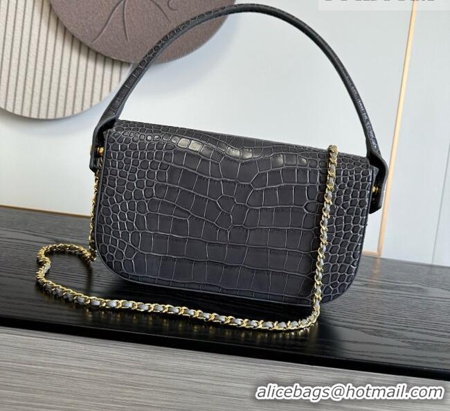 Traditional Specials Chanel Crocodile Embossed Calfskin Flap Bag With Top Handle AS6425 Grey 2026