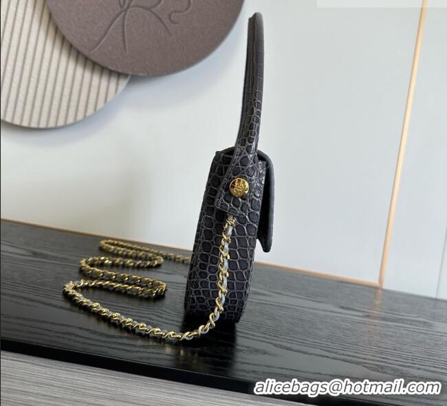 Traditional Specials Chanel Crocodile Embossed Calfskin Flap Bag With Top Handle AS6425 Grey 2026