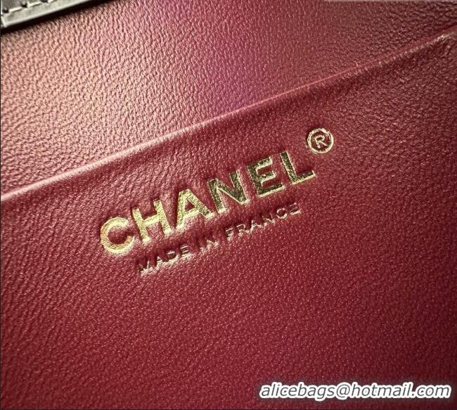 Big Discount Chanel Crocodile Embossed Calfskin Mini Flap Bag With Top Handle AS6424 Grey 2026