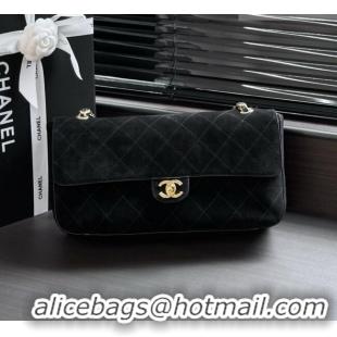 Good Taste Chanel Suede Calfskin Maxi Flap Bag AS6281 Black 2026