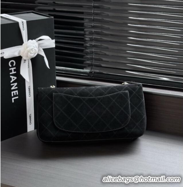 Good Taste Chanel Suede Calfskin Maxi Flap Bag AS6281 Black 2026