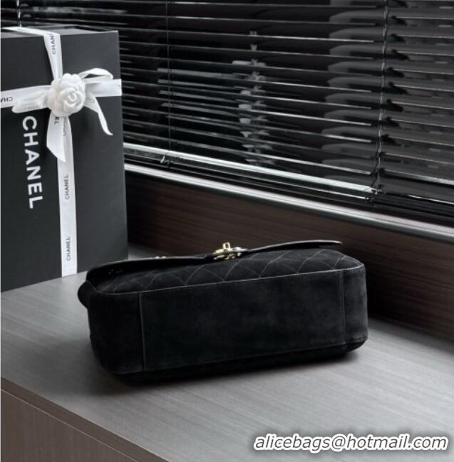 Good Taste Chanel Suede Calfskin Maxi Flap Bag AS6281 Black 2026