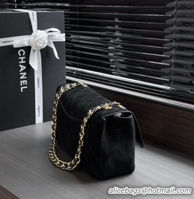 Good Taste Chanel Suede Calfskin Maxi Flap Bag AS6281 Black 2026