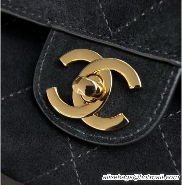 Good Taste Chanel Suede Calfskin Maxi Flap Bag AS6281 Black 2026