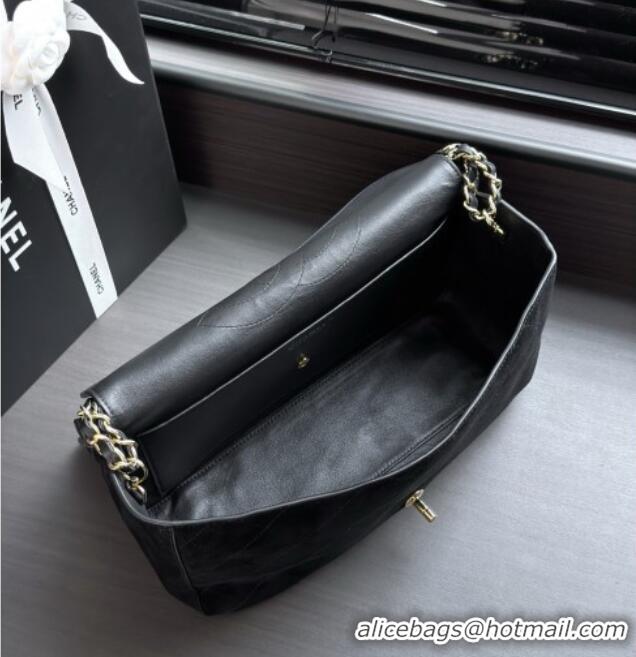 Good Taste Chanel Suede Calfskin Maxi Flap Bag AS6281 Black 2026