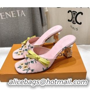 Good Quality Louis Vuitton LV Cube Mule in Printed Textile Pink Pre-Fall 6073031 2026