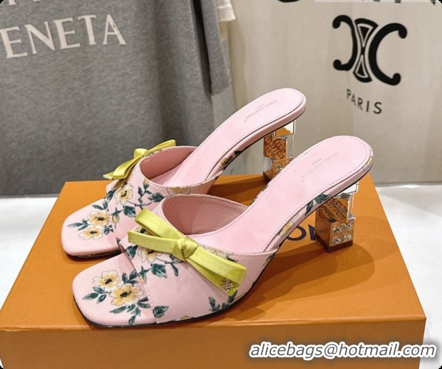 Good Quality Louis Vuitton LV Cube Mule in Printed Textile Pink Pre-Fall 6073031 2026