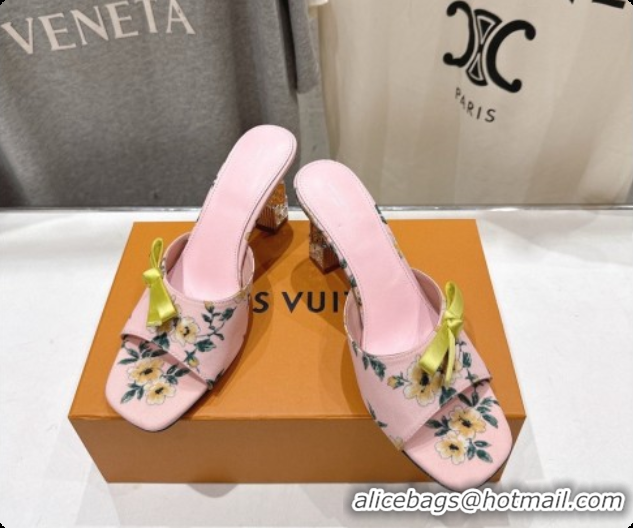 Good Quality Louis Vuitton LV Cube Mule in Printed Textile Pink Pre-Fall 6073031 2026