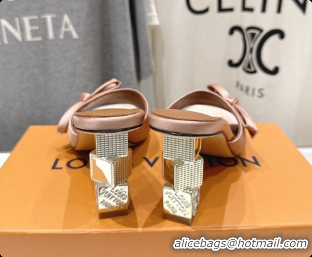 Pretty Style Louis Vuitton LV Cube Mule in Brown Satin Pre-Fall 6073034 2026