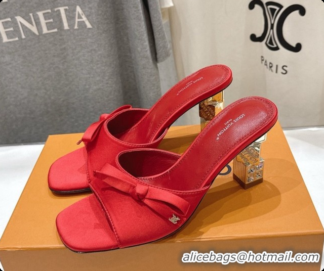 Top Grade Louis Vuitton LV Cube Mule in Red Satin Pre-Fall 6073036 2026