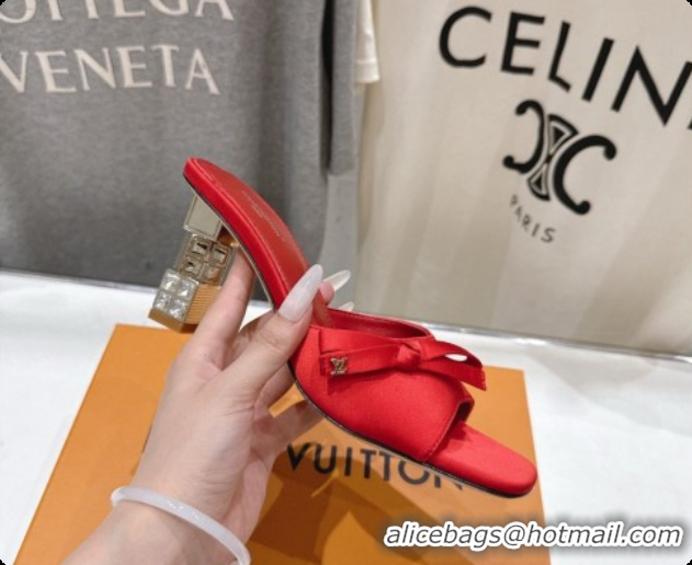 Top Grade Louis Vuitton LV Cube Mule in Red Satin Pre-Fall 6073036 2026